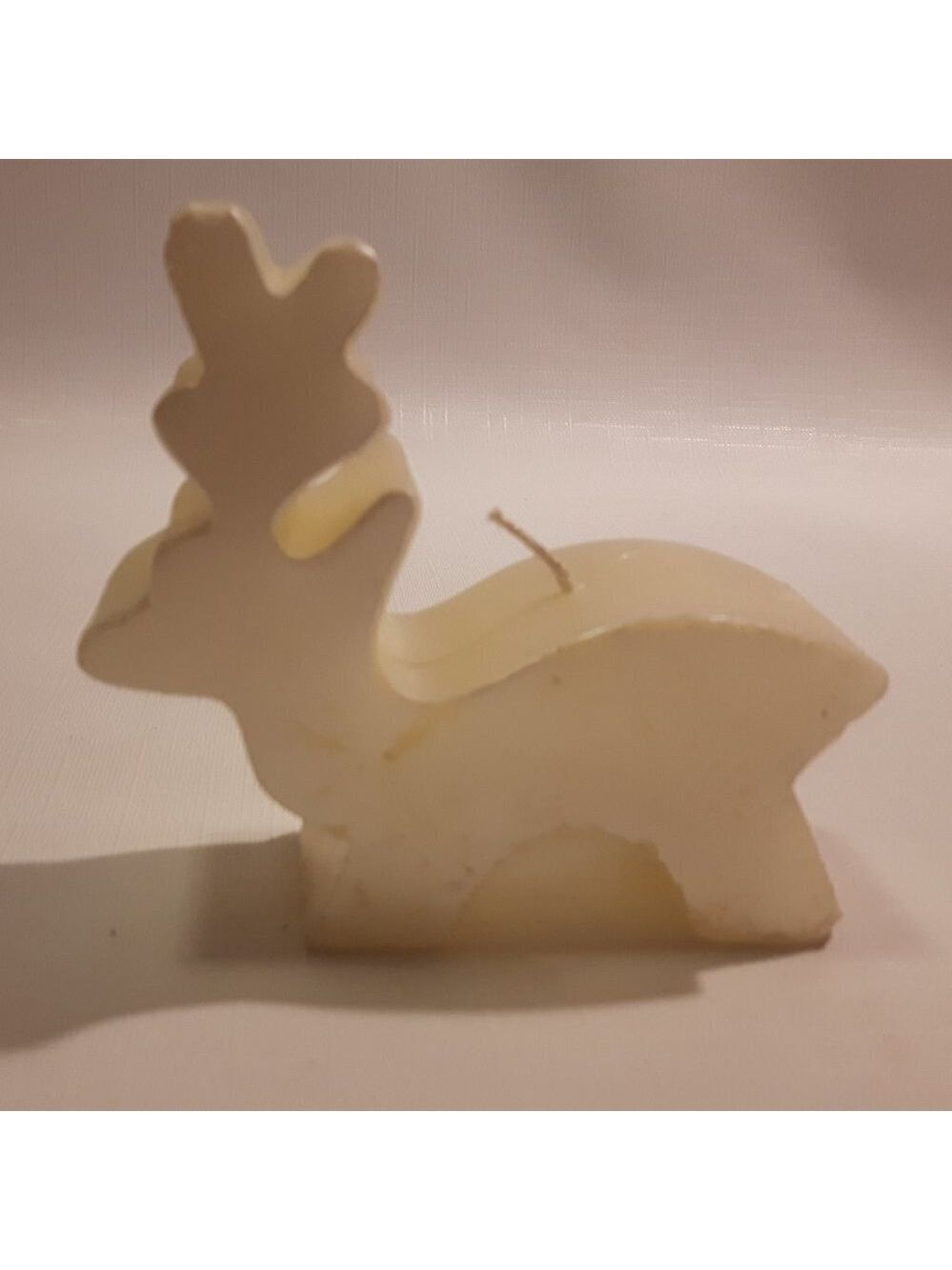 Ivory Reindeer Shape Candle Christmas Holiday NEW Reindeer